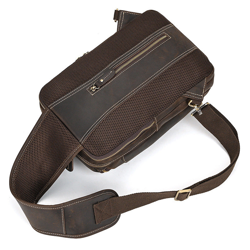 Men's Retro Horse Skin Shoulder Bag