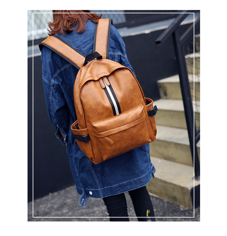 Men and women pu leather backpack