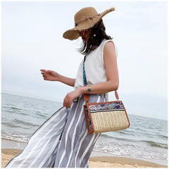 Fashion Woman Bag Retro Ethnic Wind Straw Beach Wild Shoulder Messenger Taschen Women Ladies Bags