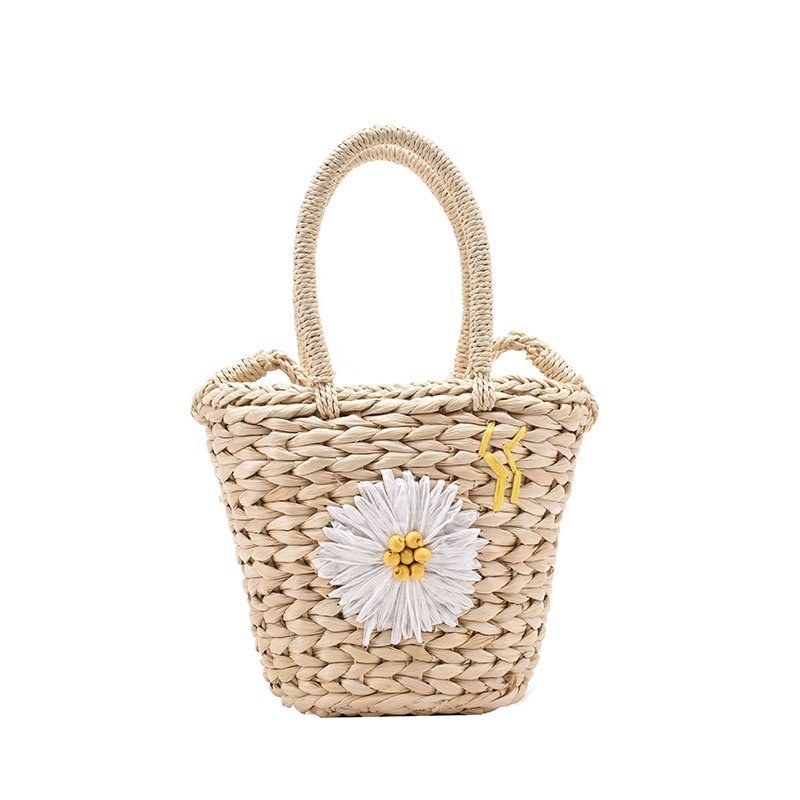 Small Daisy Straw Bag Women Shoulder Bags Handmade