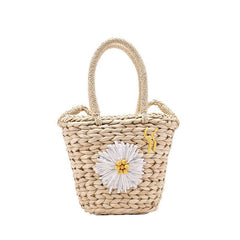 Small Daisy Straw Bag Women Shoulder Bags Handmade