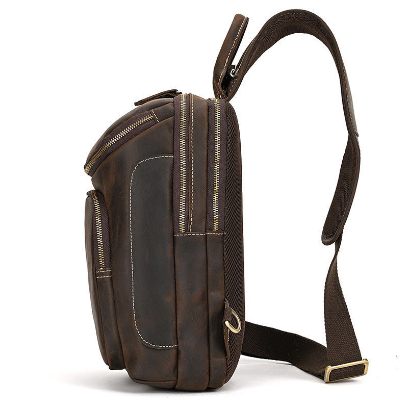 Men's Retro Horse Skin Shoulder Bag