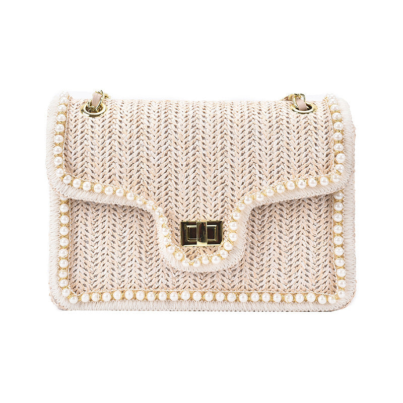 Shoulder Messenger Chain Women's Straw Bag