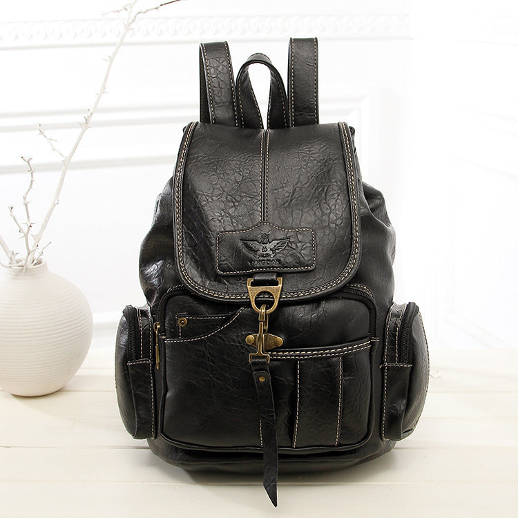 Introducing our stylish and versatile female leather backpack, crafted from premium quality leather for a luxurious feel and enduring durability. This sophisticated accessory features a sleek, modern design with a spacious main compartment.