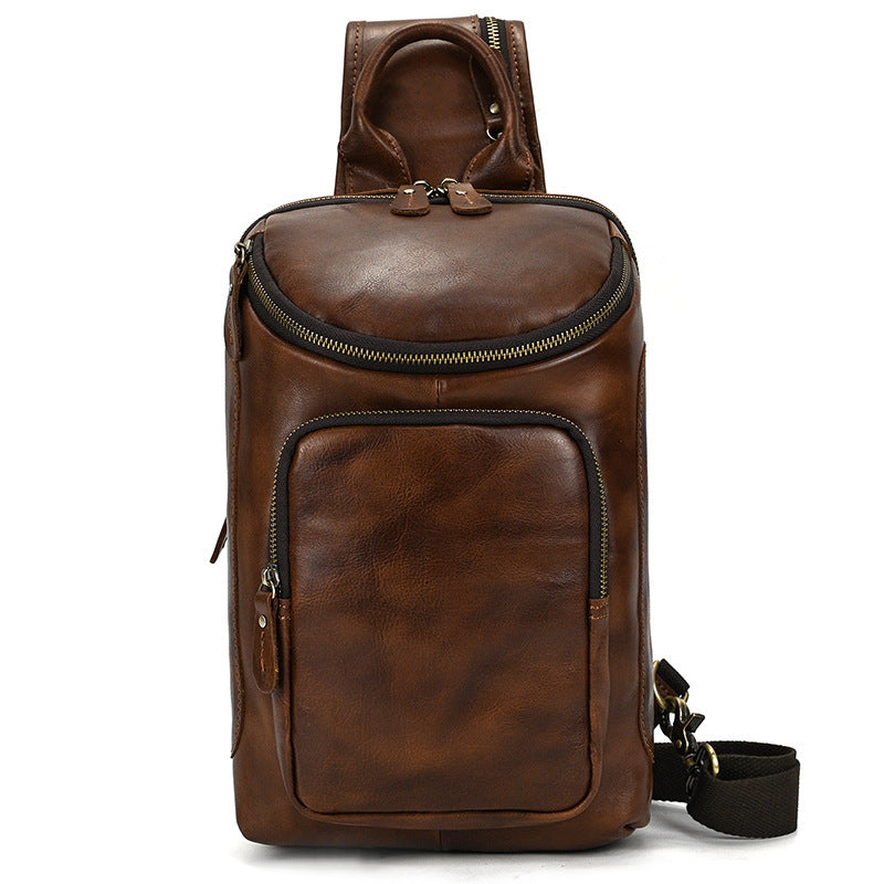 Men's Retro Horse Skin Shoulder Bag