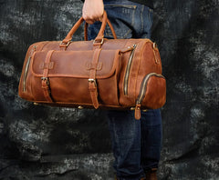 Retro Crazy Horse Leather Men's Travel Bag