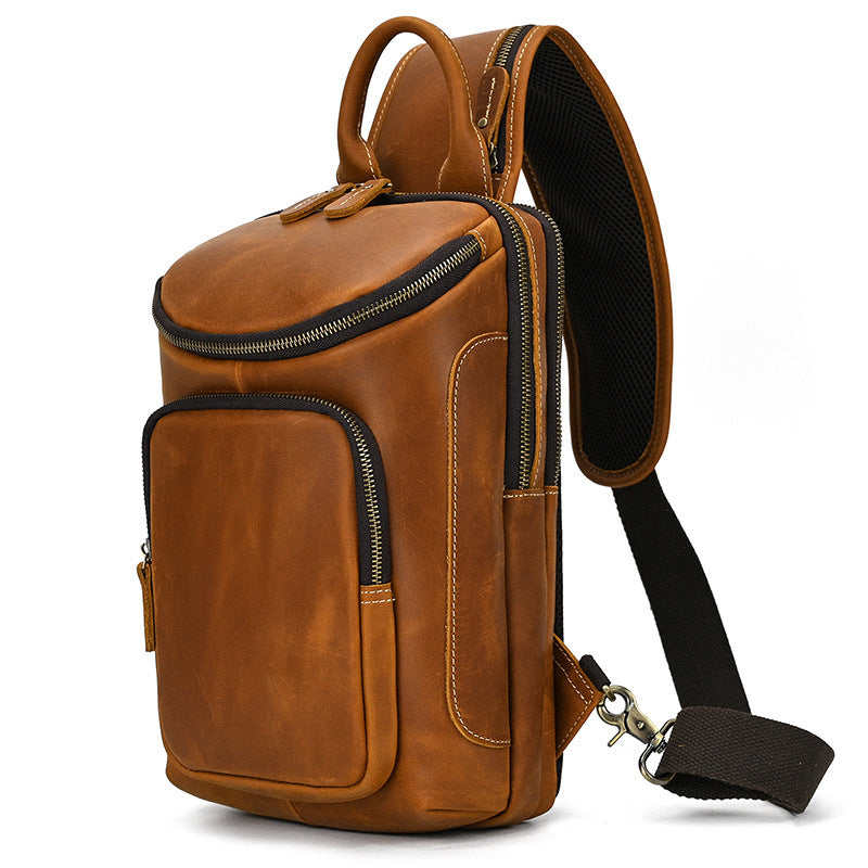 Men's Retro Horse Skin Shoulder Bag