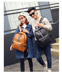 Men and women pu leather backpack