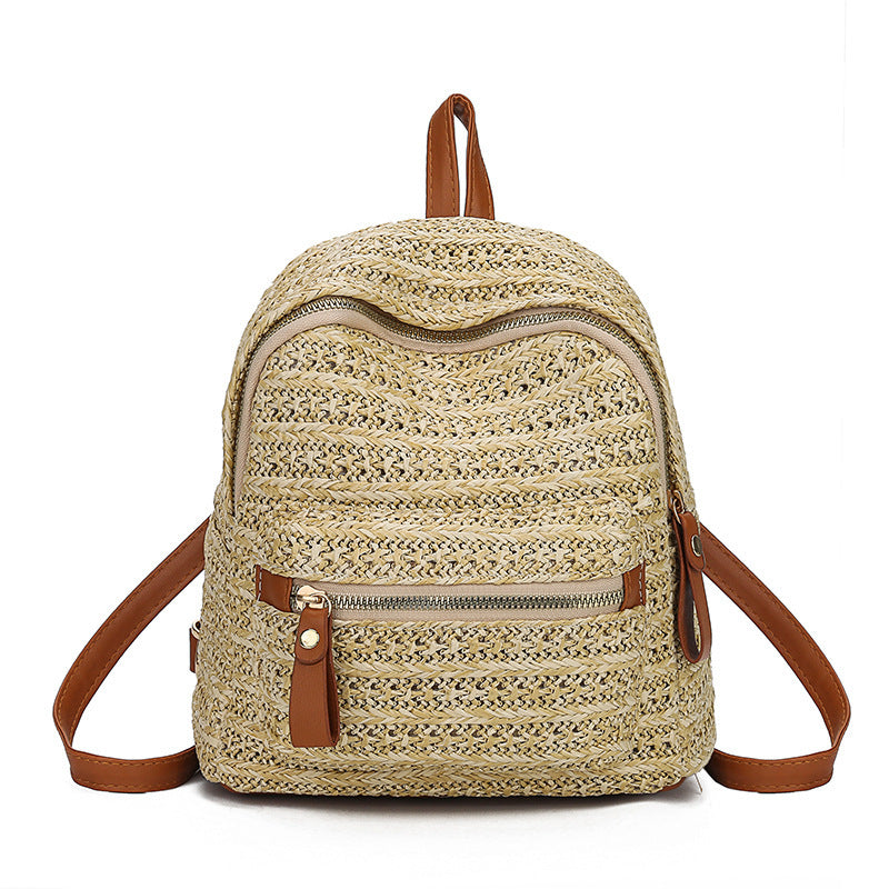 Straw backpack woven backpack