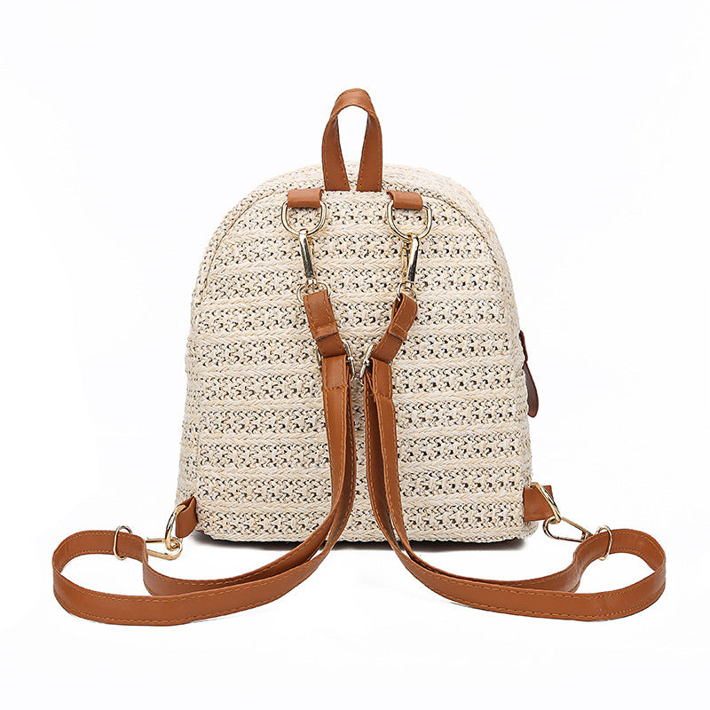 Straw backpack woven backpack