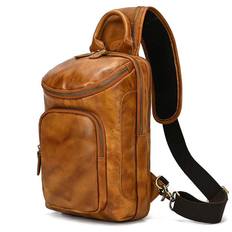 Men's Retro Horse Skin Shoulder Bag