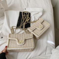 Shoulder Messenger Chain Women's Straw Bag