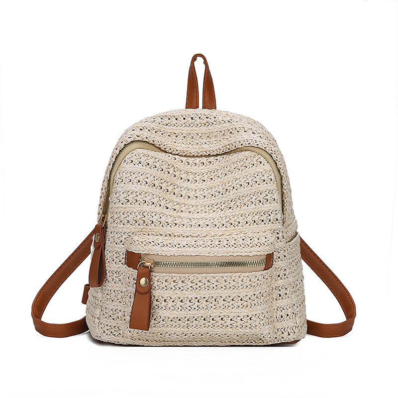 Straw backpack woven backpack