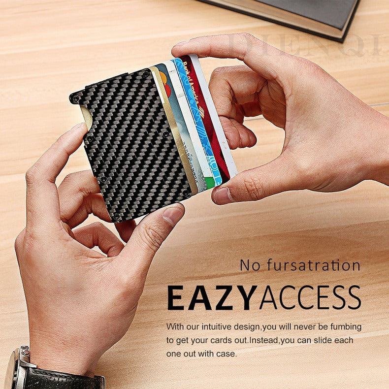 Carbon Fiber Package Wallet Multi-functional Metal Card