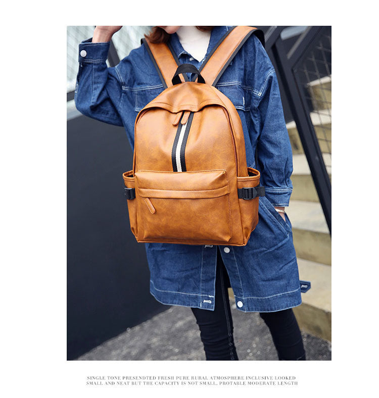 Men and women pu leather backpack