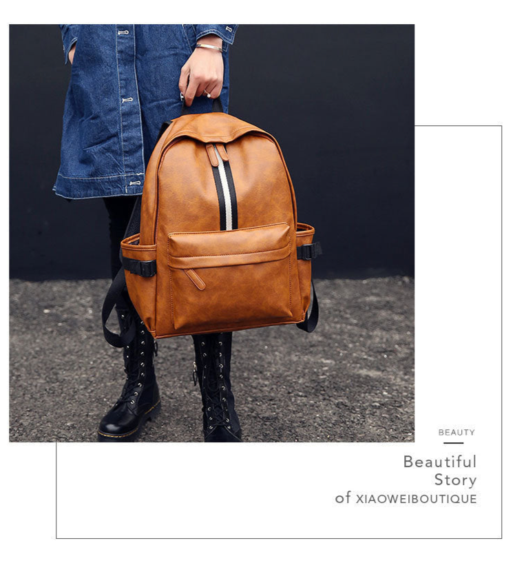 Men and women pure leather backpack