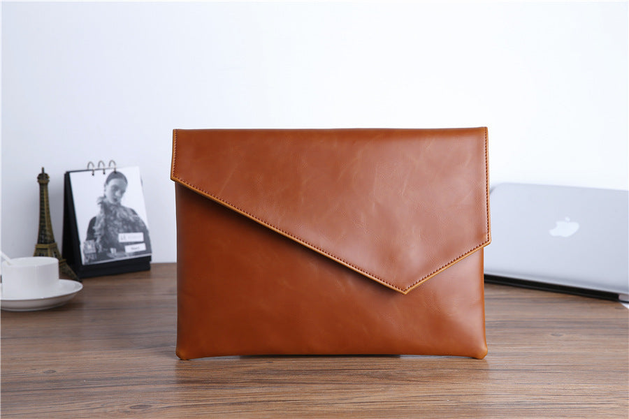 Leather Upgraded Men's Style Business Casual Fashion Hand-held Envelope File Bag