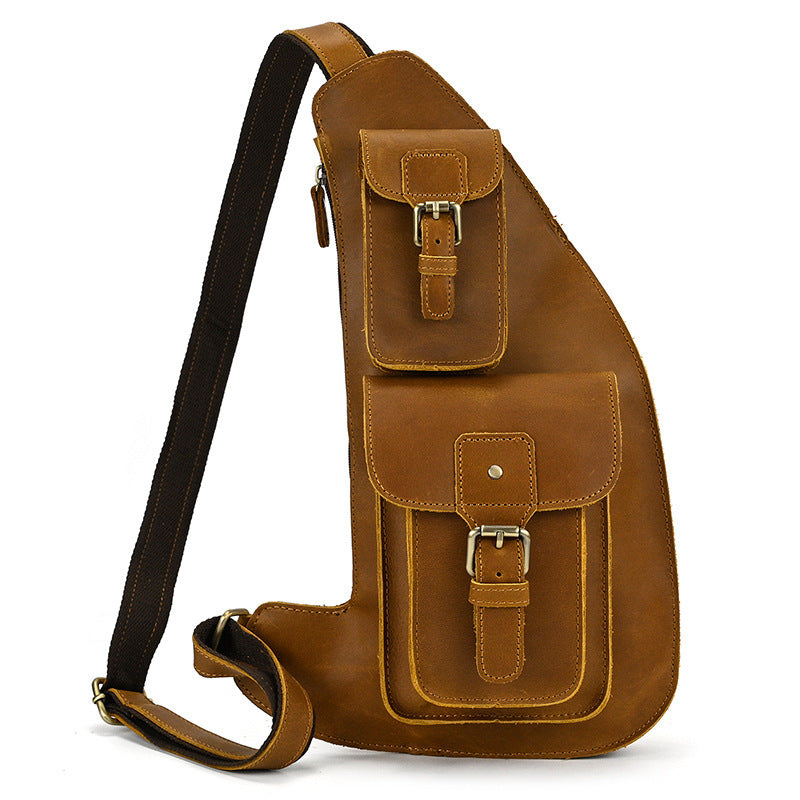 Men's Retro Horse Skin Shoulder Bag