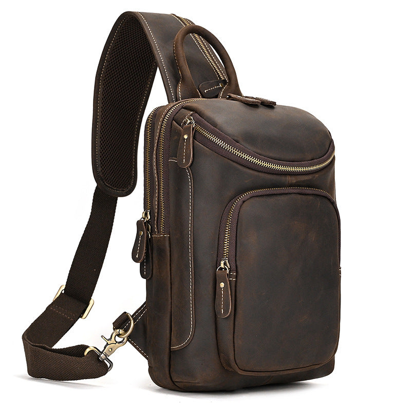 Men's Retro Horse Skin Shoulder Bag