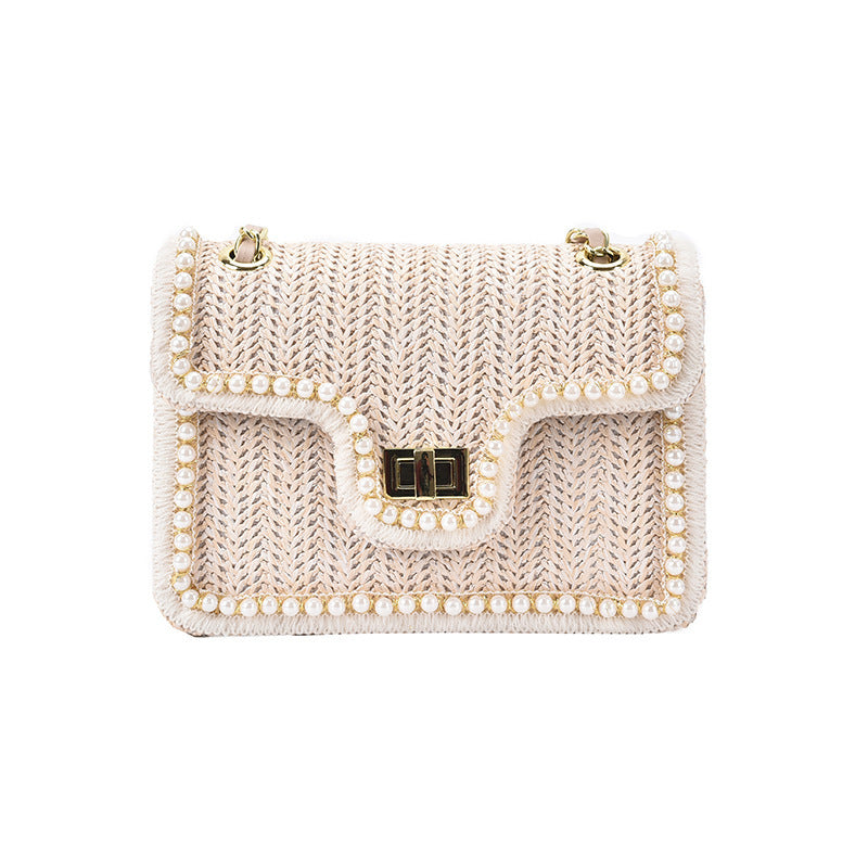 Shoulder Messenger Chain Women's Straw Bag